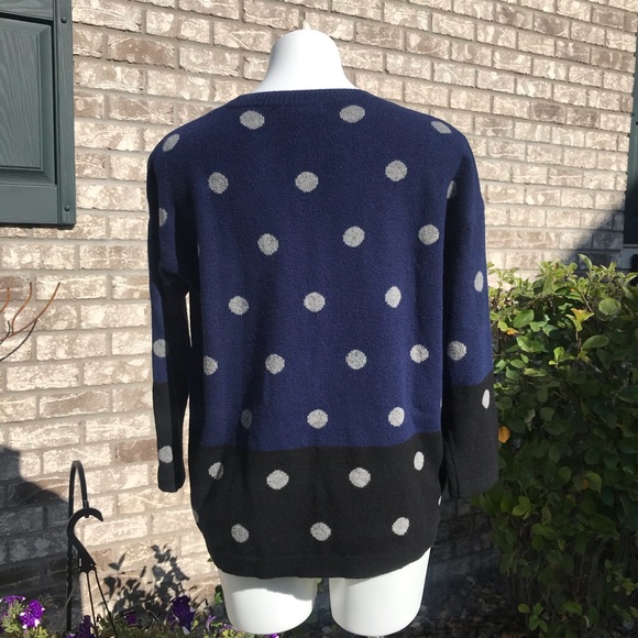 Madewell Merino Wool Polka Dot Color Block Sweater - Picture 13 of 13